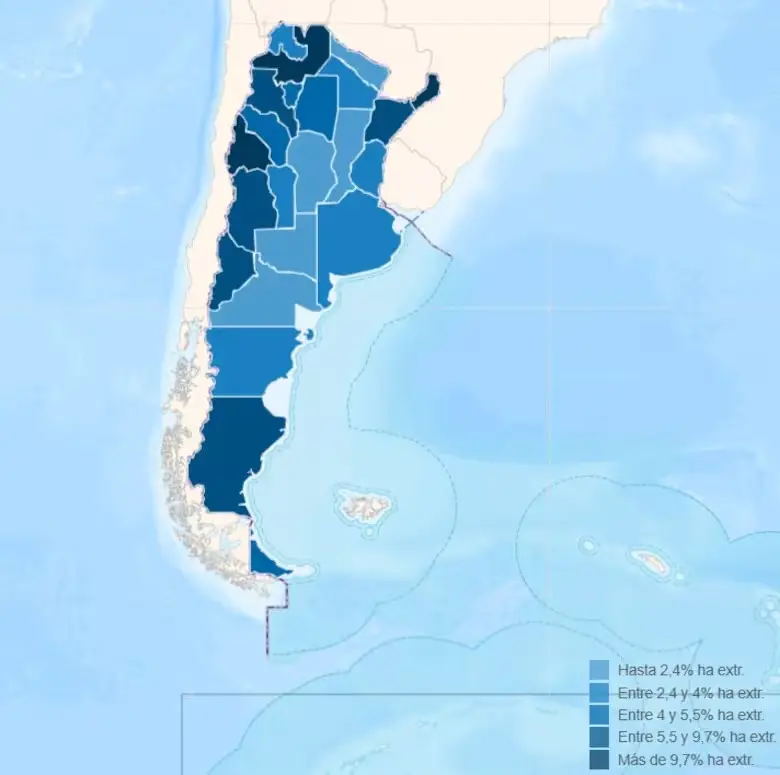 Porcentaje de participación extranjera por provincia (Argentina.gob.ar)