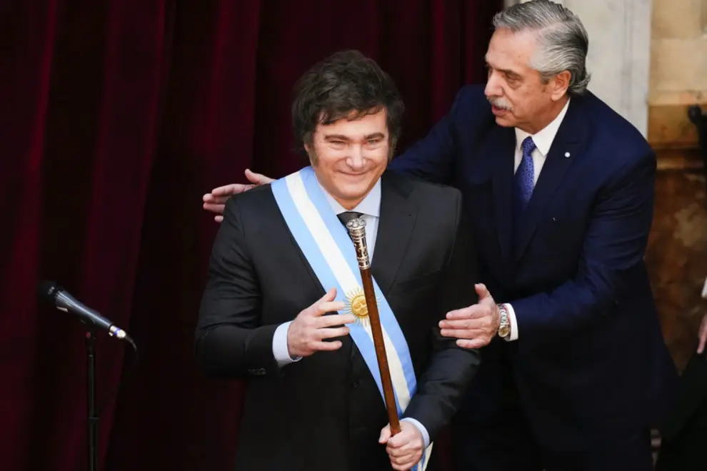 Javier Milei y Alberto Fernández