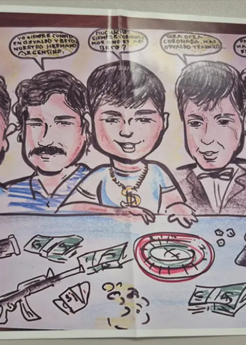 Caricatura de la banda de Los Peluches