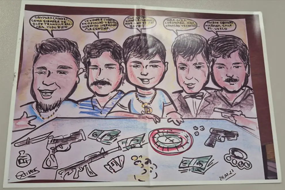 Caricatura de la banda de Los Peluches