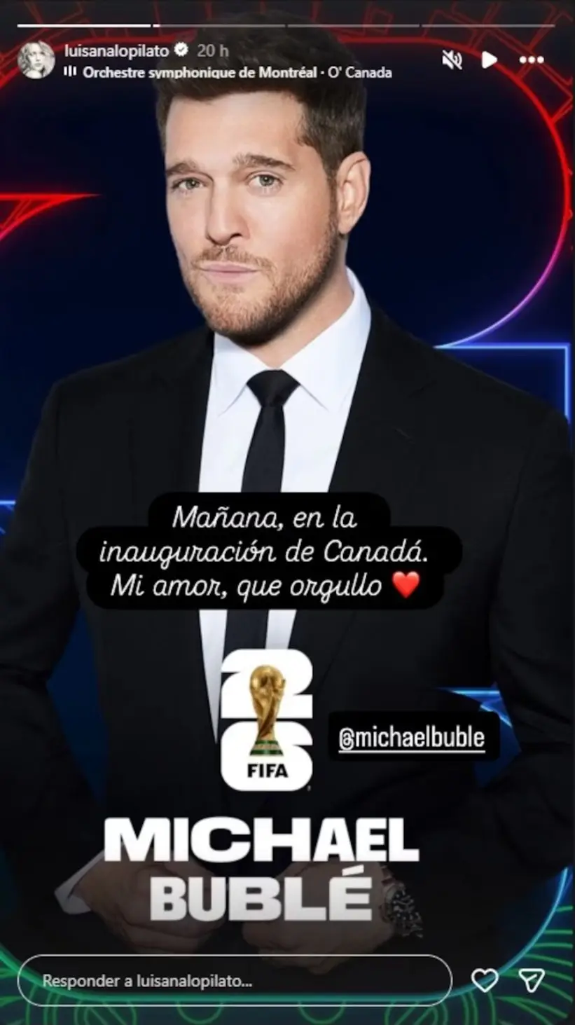 Así vivió Luisana Lopilato la inauguración del Mundial 2026 en Canadá con Michael Bublé como figura estelar