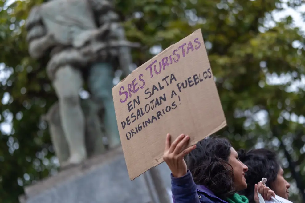 Manifestación por el desalojo en las pailas Cachi
