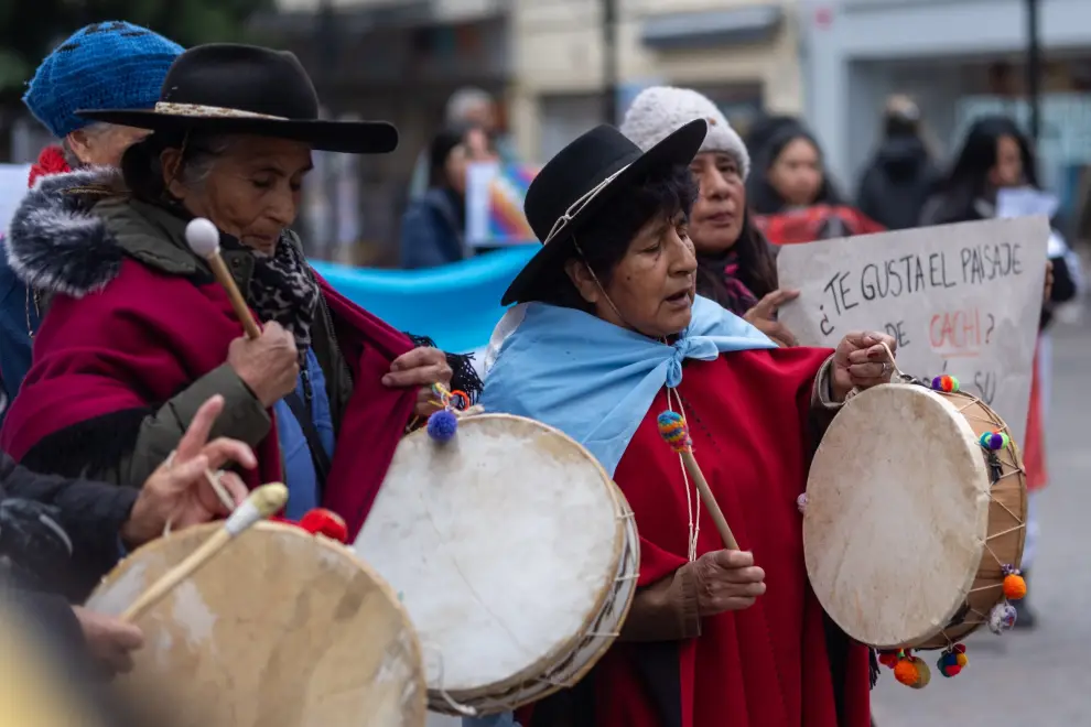 Manifestación por el desalojo en las pailas Cachi