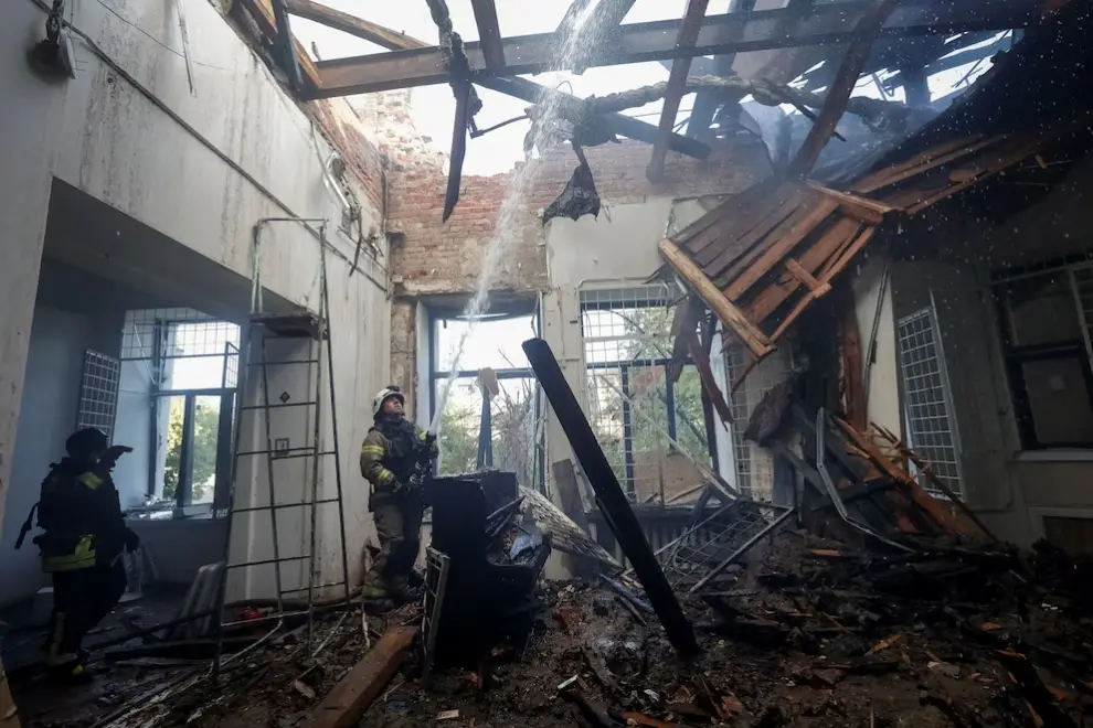 Bombero del Servicio de Emergencias de Ucrania en Mykolaiv (Facebook)