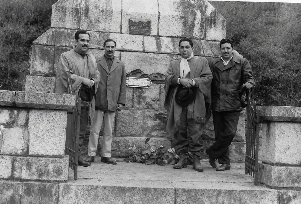 De izquierda a derecha: Miguel A. Salom, Luis Madeo, Ramón Horacio Cortez y Pablo García (Foto: Cañada de la Horqueta  1958)