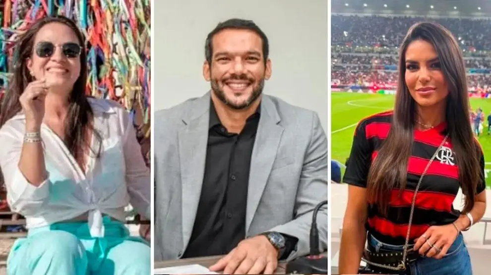 Samir Xaud, presidente de la Confederación Brasileña de Fútbol con su esposa y su amante.