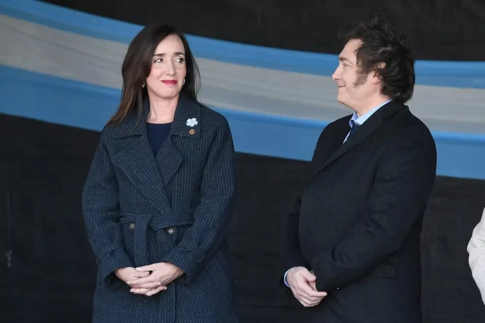 Victoria Villaruel junto a Javier Milei