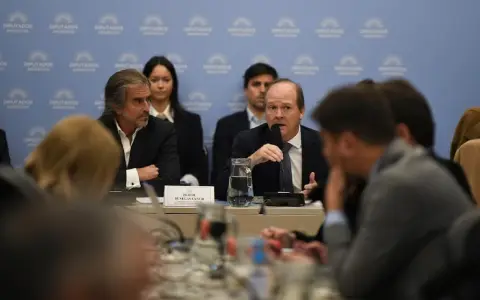 Daniel González y Bertie Benegas Lynch en el plenario de comisiones que debatió el Super RIGI.