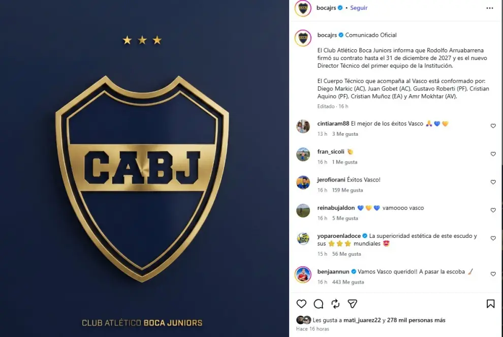 Comunicado de Boca Juniors