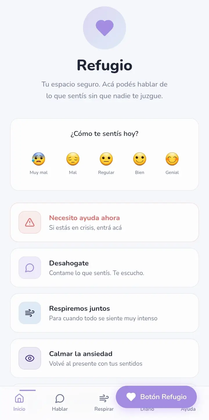 La interfaz de usuario dentro de la aplicación