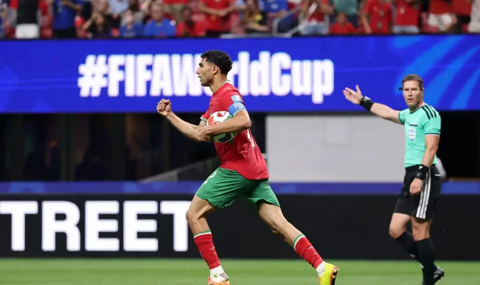 Hakimi, una de las figuras del partido y símbolo de Marruecos.