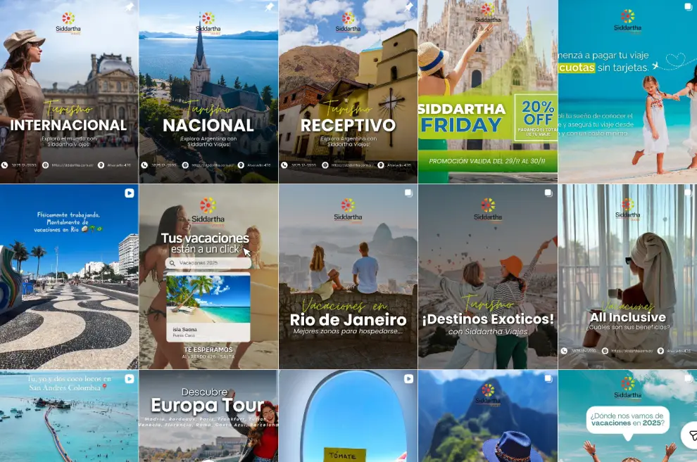 Los destinos que ofrecía Siddharta Viajes