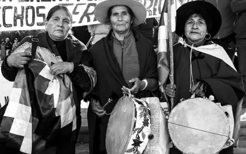 Manifestación de comunidades indígenas en la Legislatura