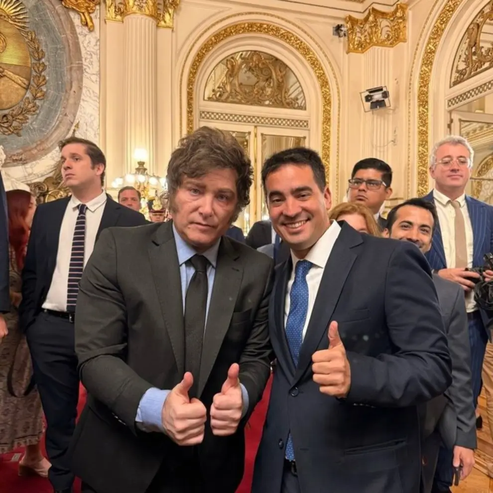 Javier Milei y Adrián Ravier 
