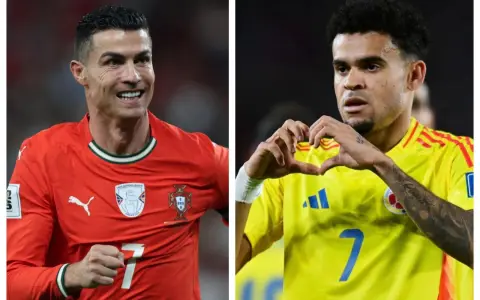 Cristiano Ronaldo y Luis Díaz, las principales estrellas de Portugal y Colombia.