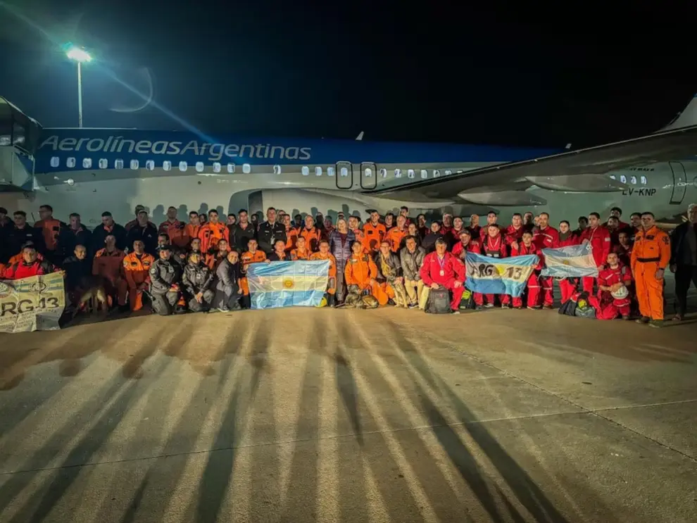 Los brigadistas argentinos que llegaron a Venezuela.