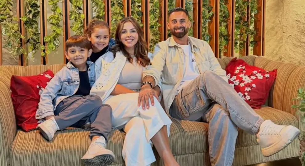 Lucas Trejo y su familia.