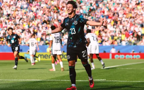Matías Galarza Fonda, la otra gran figura del épico triunfo de Paraguay ante Alemania.