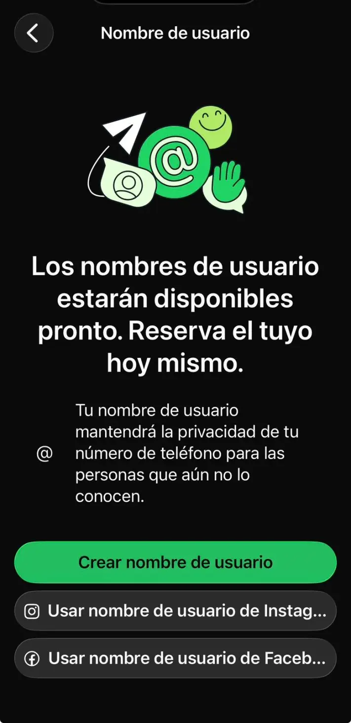 WhatsApp suma nombres de usuario 