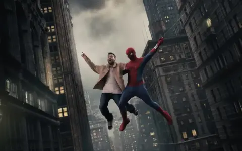 Messi incursionando con las cámaras actuando con Tom Holland