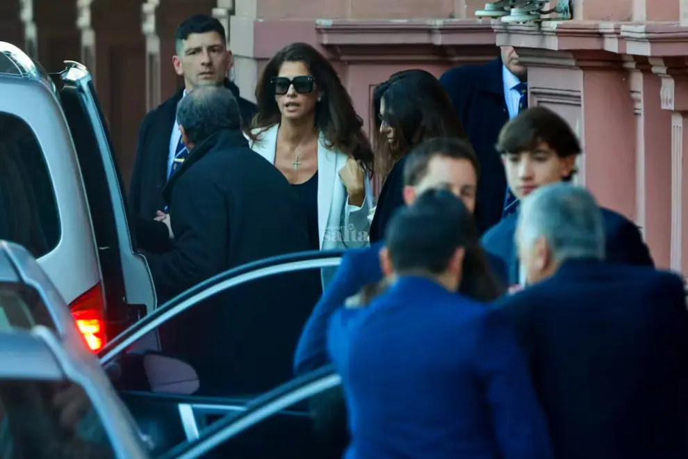 Analía Maiorana al llegar a Casa Rosada