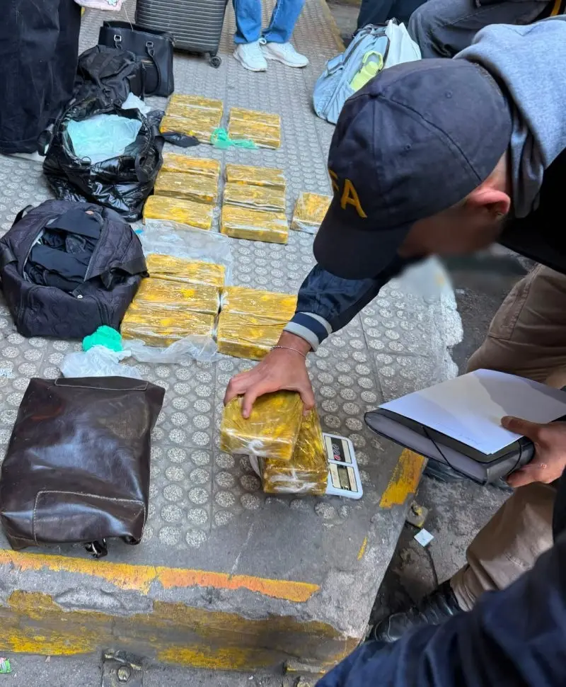 Los paquetes con cocaína secuestrados.