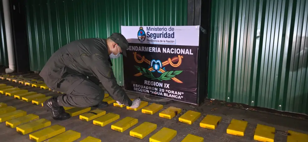 La droga secuestrada en Aguas Blancas