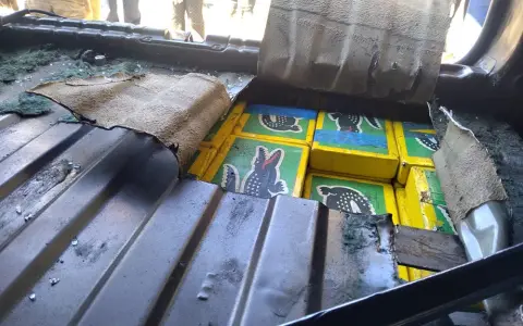 La droga iba oculta en un doble fondo.