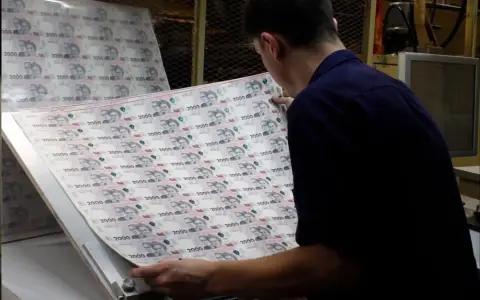 Producción de billetes de $2.000 en la Casa de la Moneda.