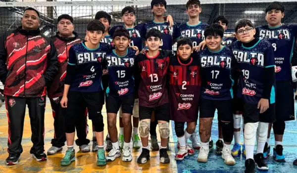 El equipo masculino de Salta Vóley Rojo
