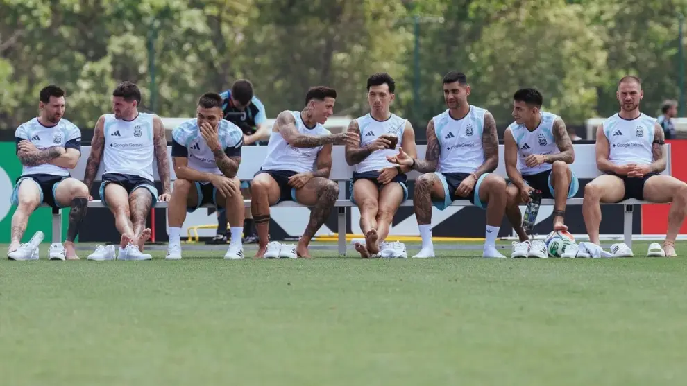 Momento de descanso para los jugadores.