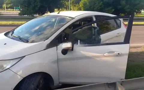 El auto que conducía Lautaro en la avenida Tavella.