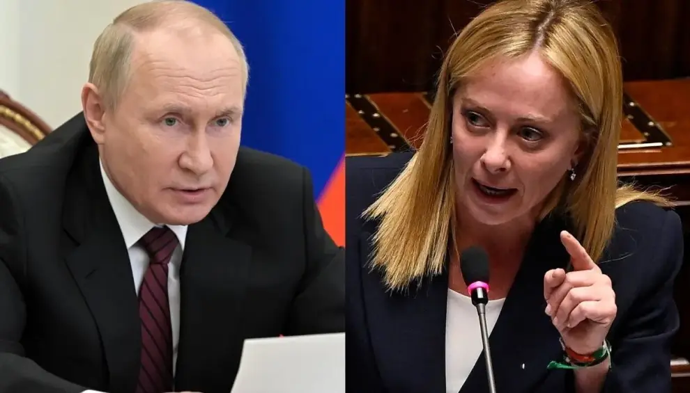 Vladímir Vladímirovich Putin, Presidente de Rusia y Giorgia Meloni, Primer Ministra de Italia.