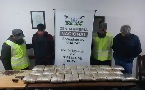 Los paquetes de marihuana que iban ocultos entre pallets de cerámica.