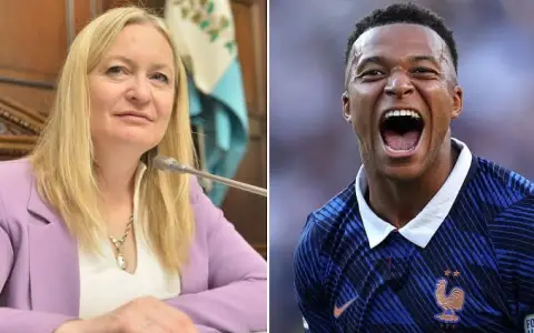 Hebe Casado y Kylian Mbappé.