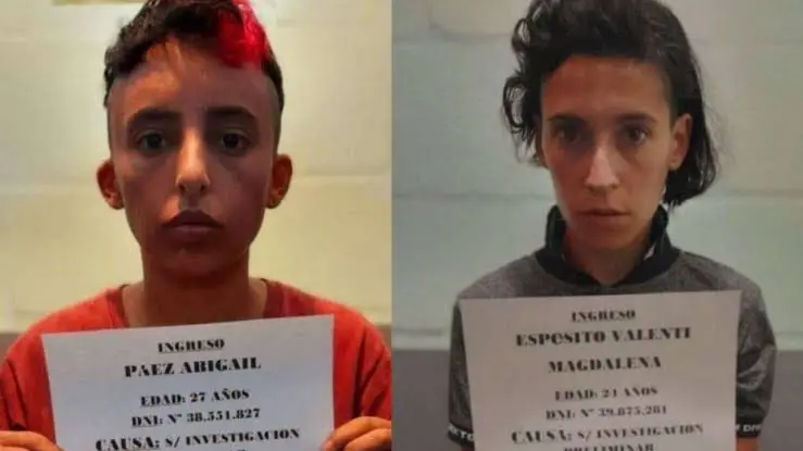 Abigail y Magdalena Valenti, detenidas y condenadas por el crimen de Lucio Dupuy.
