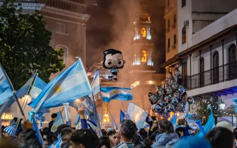 Mundial 2026: Festejos en plaza 9 de Julio por el pase a semifinales del seleccionado argentino de fúttbol. 