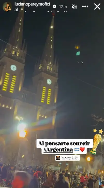 Luciano Pereyra y su posteo en su ciudad natal.