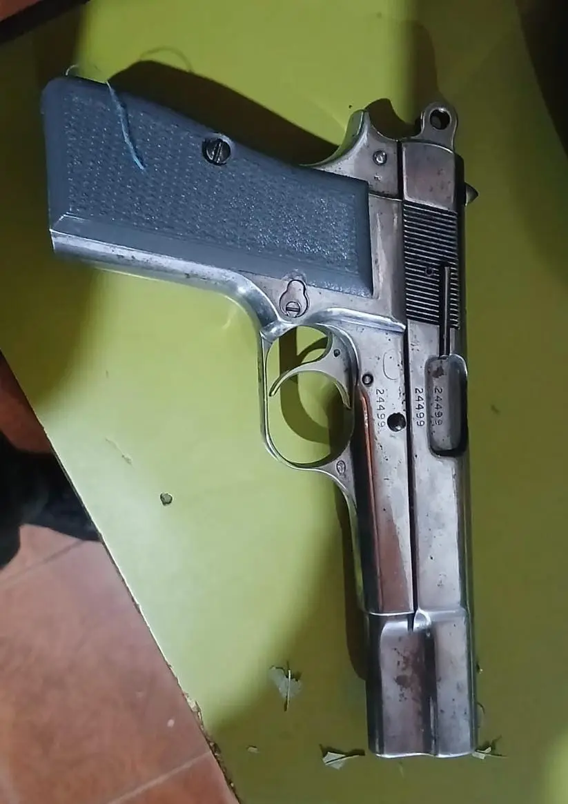 El arma secuestrada.