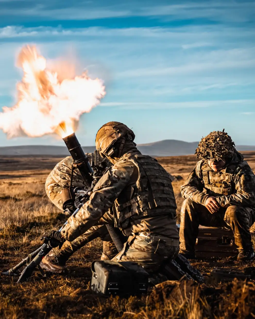 Imágenes difundidas por el ejercito británico esta mañana en las Islas Malvinas.