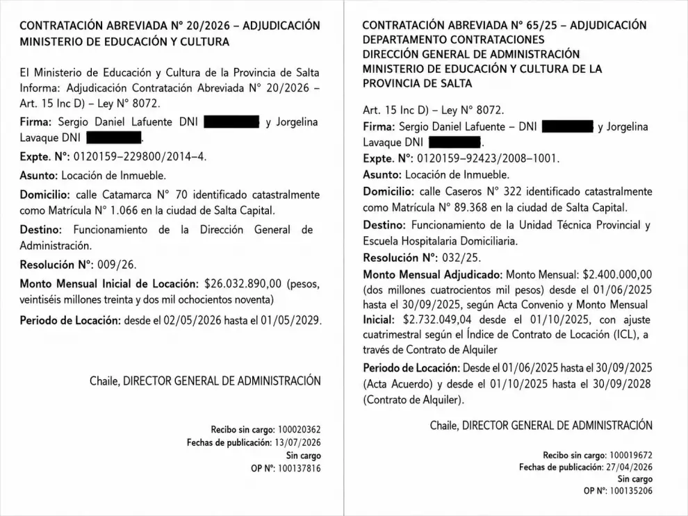 Contrataciones abreviadas publicadas en boletines del 2025 y 2026.