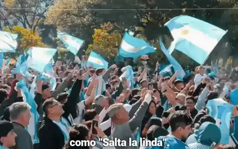 Una de las imágenes que muestra el festejo de los salteños.