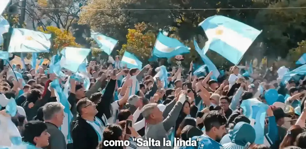 Una de las imágenes que muestra el festejo de los salteños.