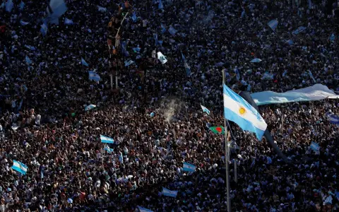 Festejo por la Selección argentina en el país.