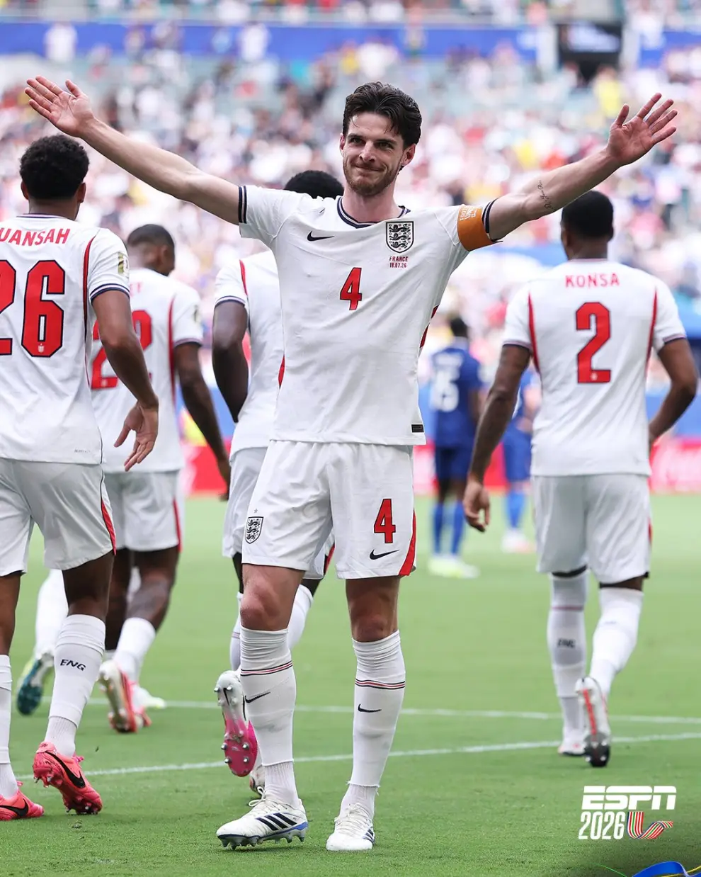 Declan Rice, autor del primr gol de Inglaterra ante Francia.