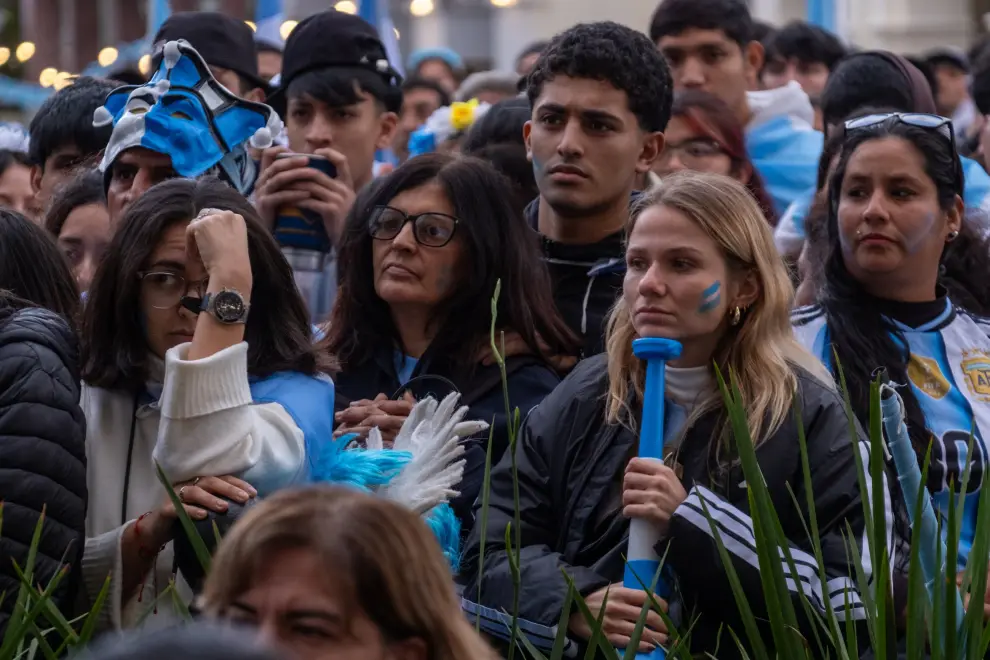 Momentos de la final argentina vs España plaza 9 de Julio