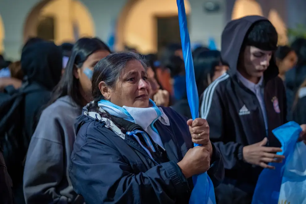 Momentos de la final argentina vs España plaza 9 de Julio