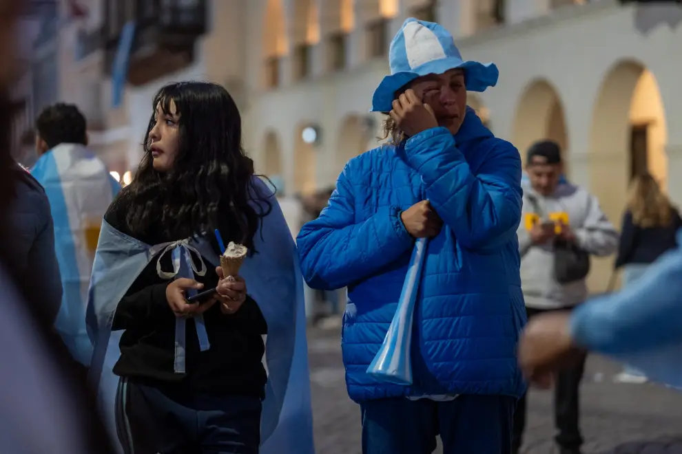 Momentos de la final argentina vs España plaza 9 de Julio