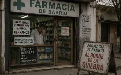 Farmacia de barrio en riesgo (IA)