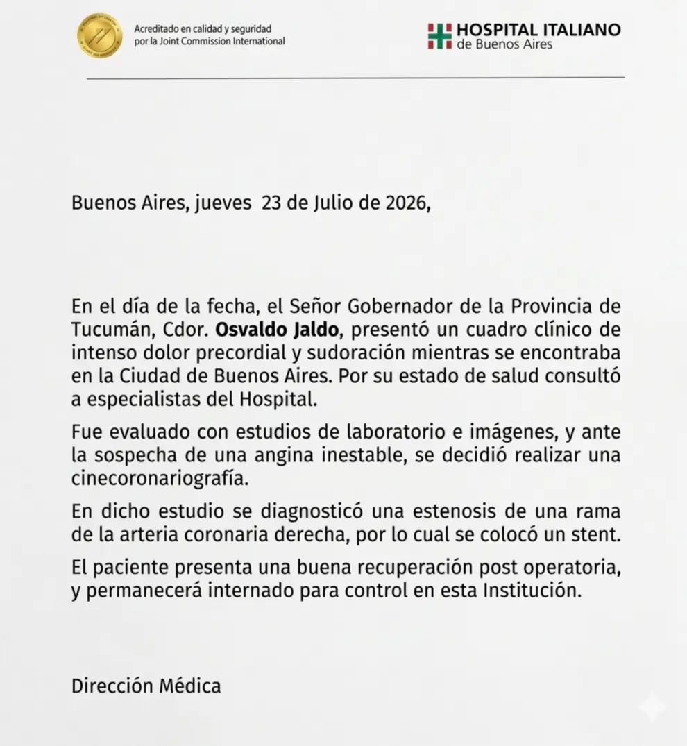Anuncio del hospital Italiano